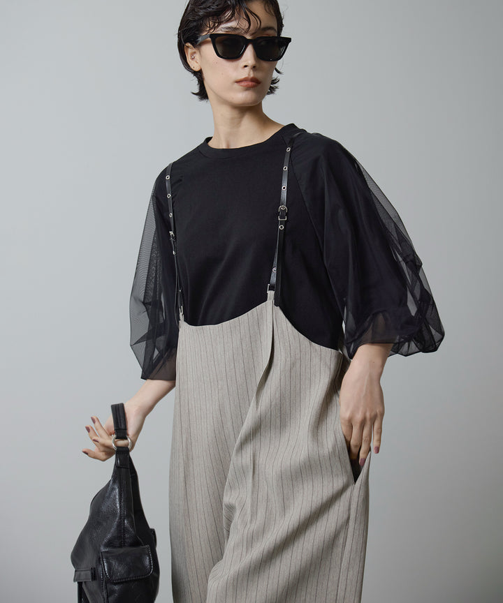 (eliuu)Slim Strap Pinstripe PT