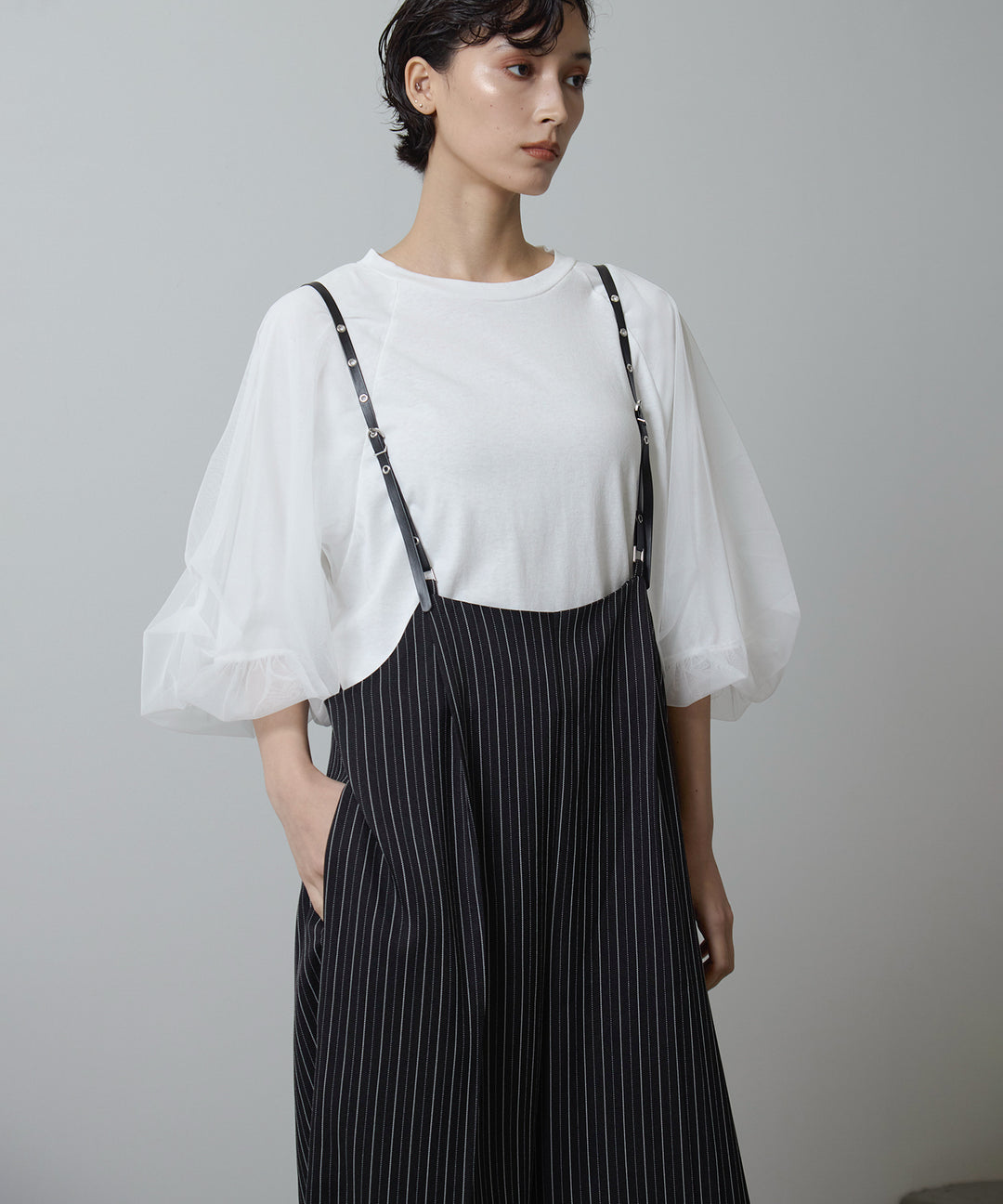 (eliuu)Slim Strap Pinstripe PT