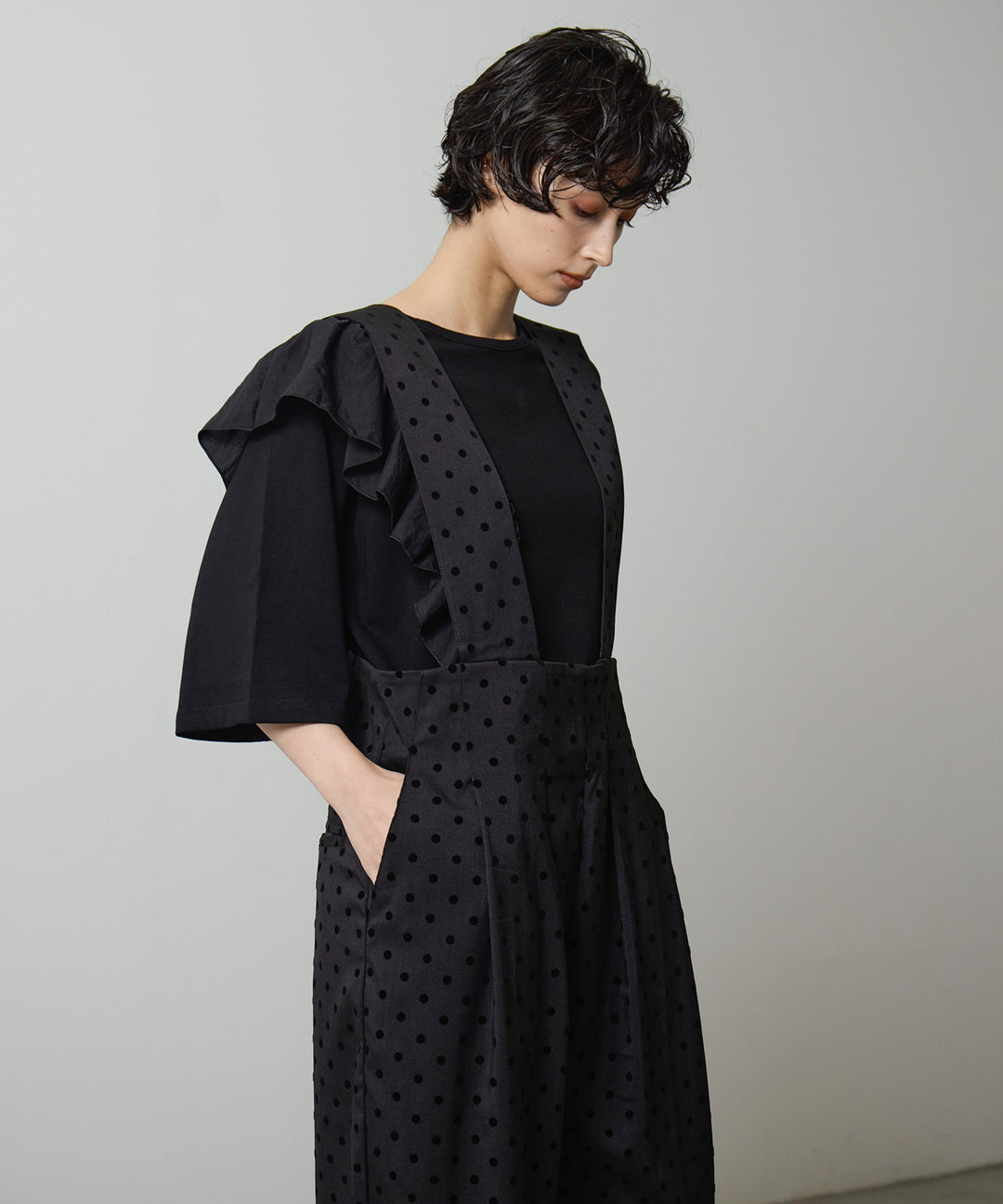 (eliuu)Wide Strap Dot Saropetto
