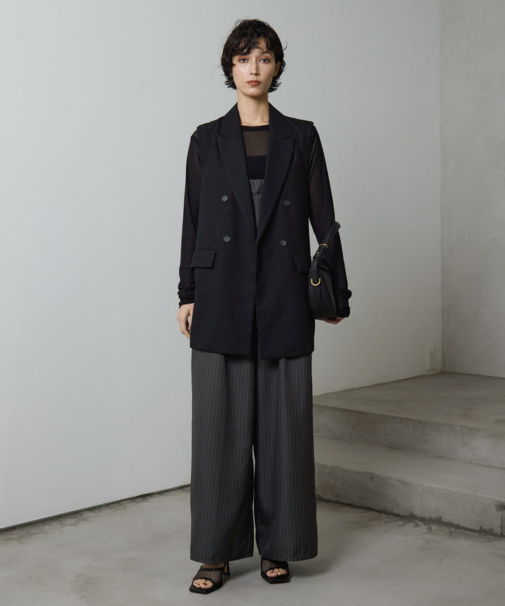 (eliuu)Slub Tweed Gilet
