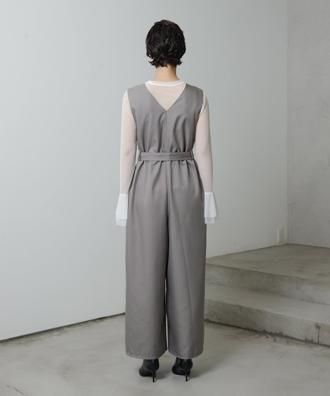 (eliuu)Mesh Sheer Bell Top