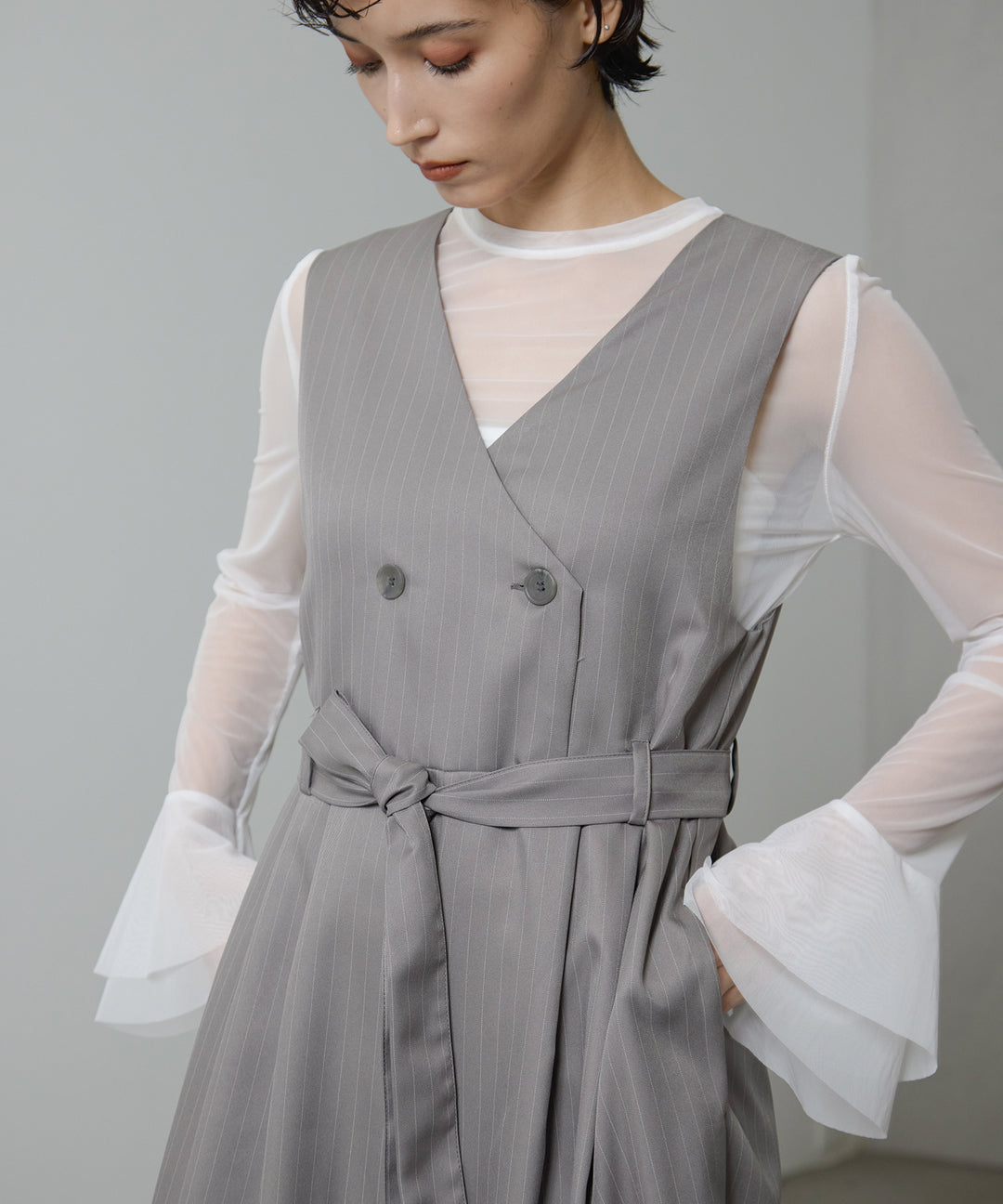 (eliuu)Pinstripe Double Combinaison