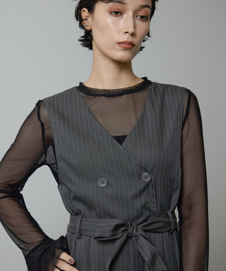 (eliuu)Pinstripe Double Combinaison