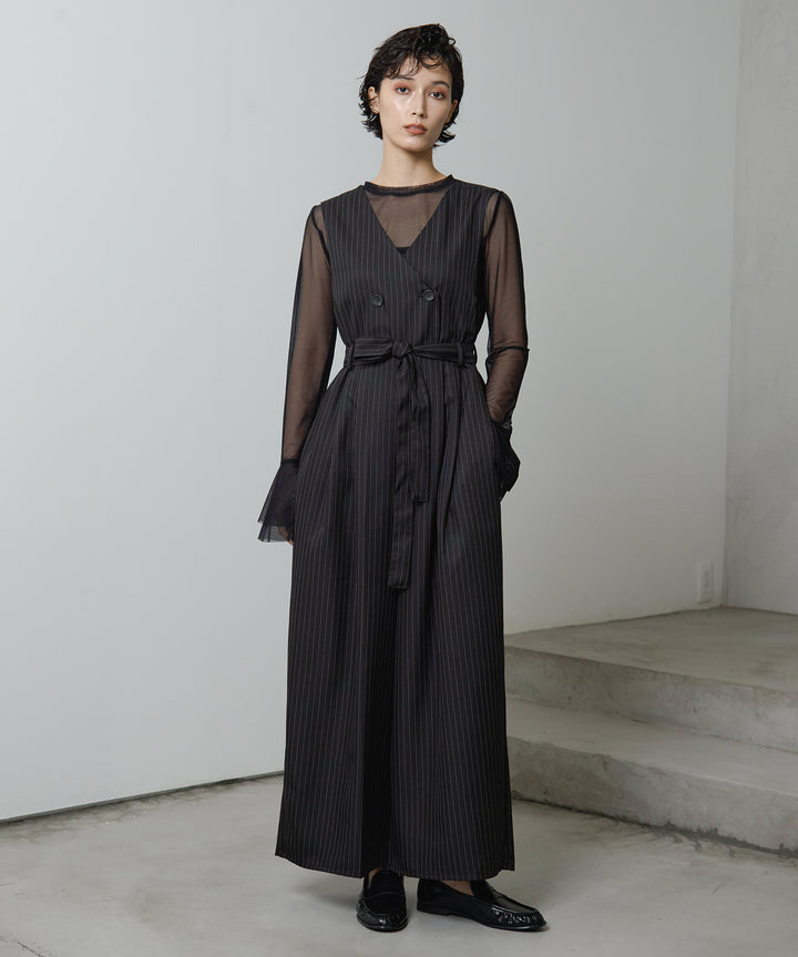 (eliuu)Mesh Sheer Bell Top