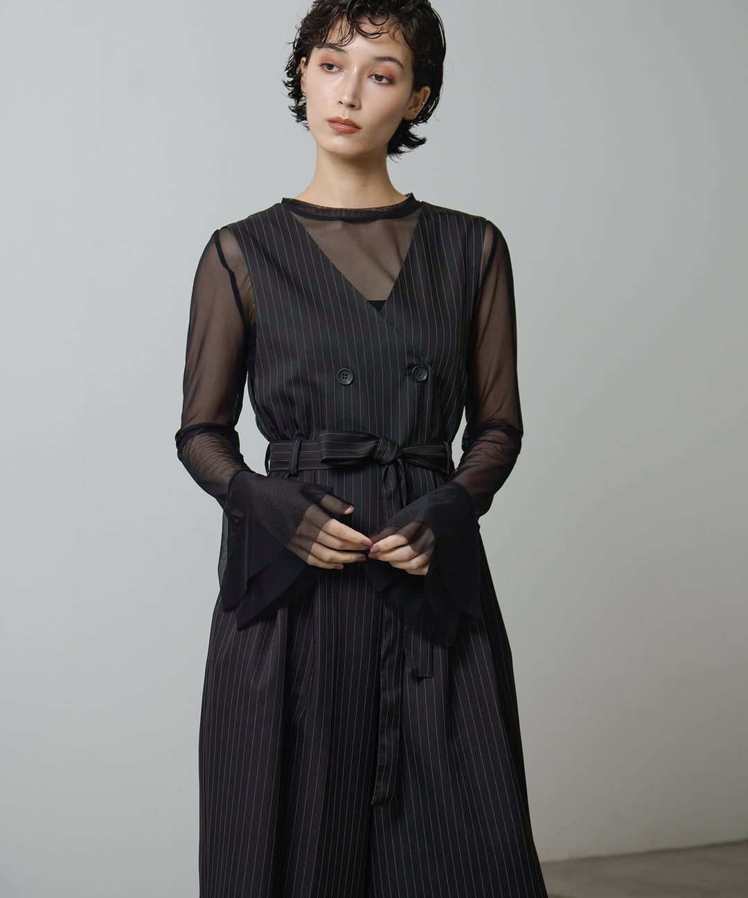 (eliuu)Pinstripe Double Combinaison