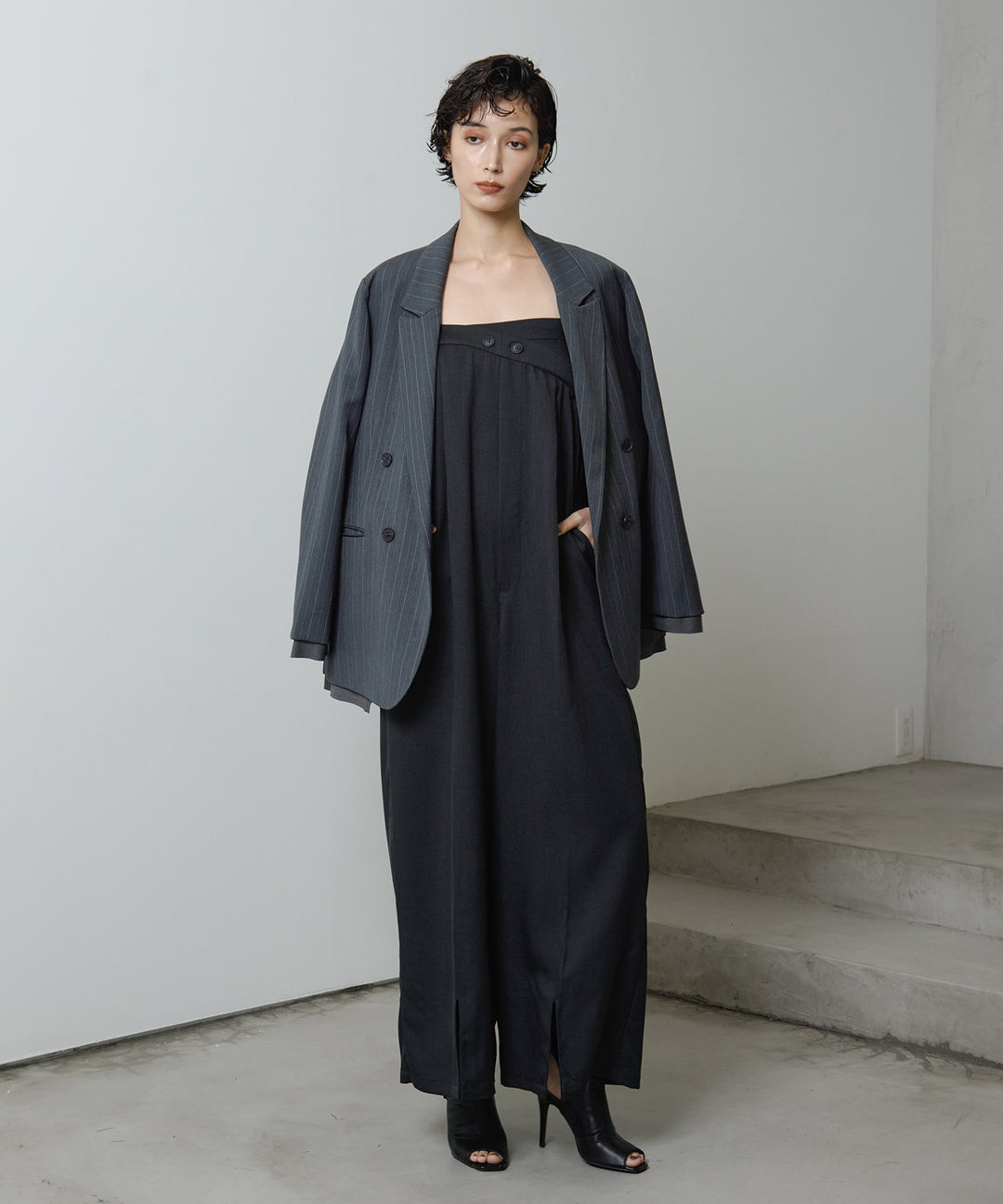 (eliuu)Twill Double Jacket