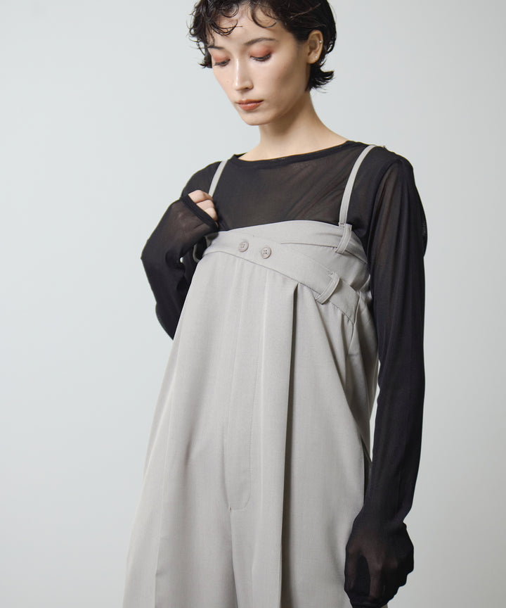 [2SET]2way Flat Combinaison + Mesh Sheer Top