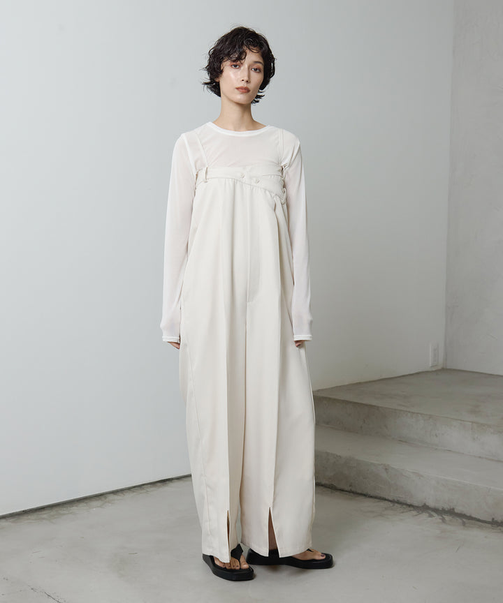 [2SET]2way Flat Combinaison + Mesh Sheer Top