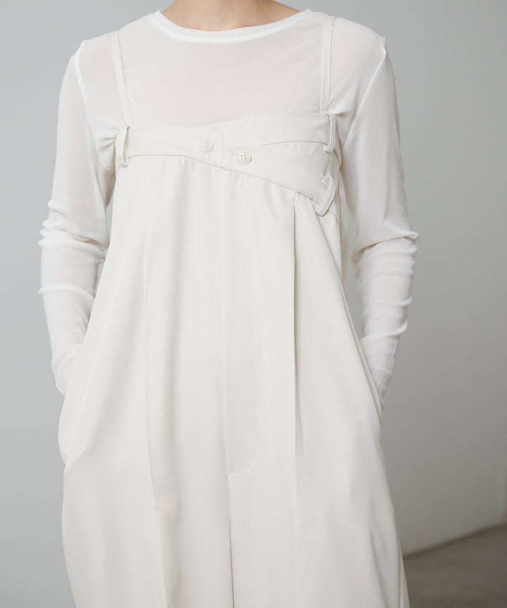 [2SET]2way Flat Combinaison + Mesh Sheer Top