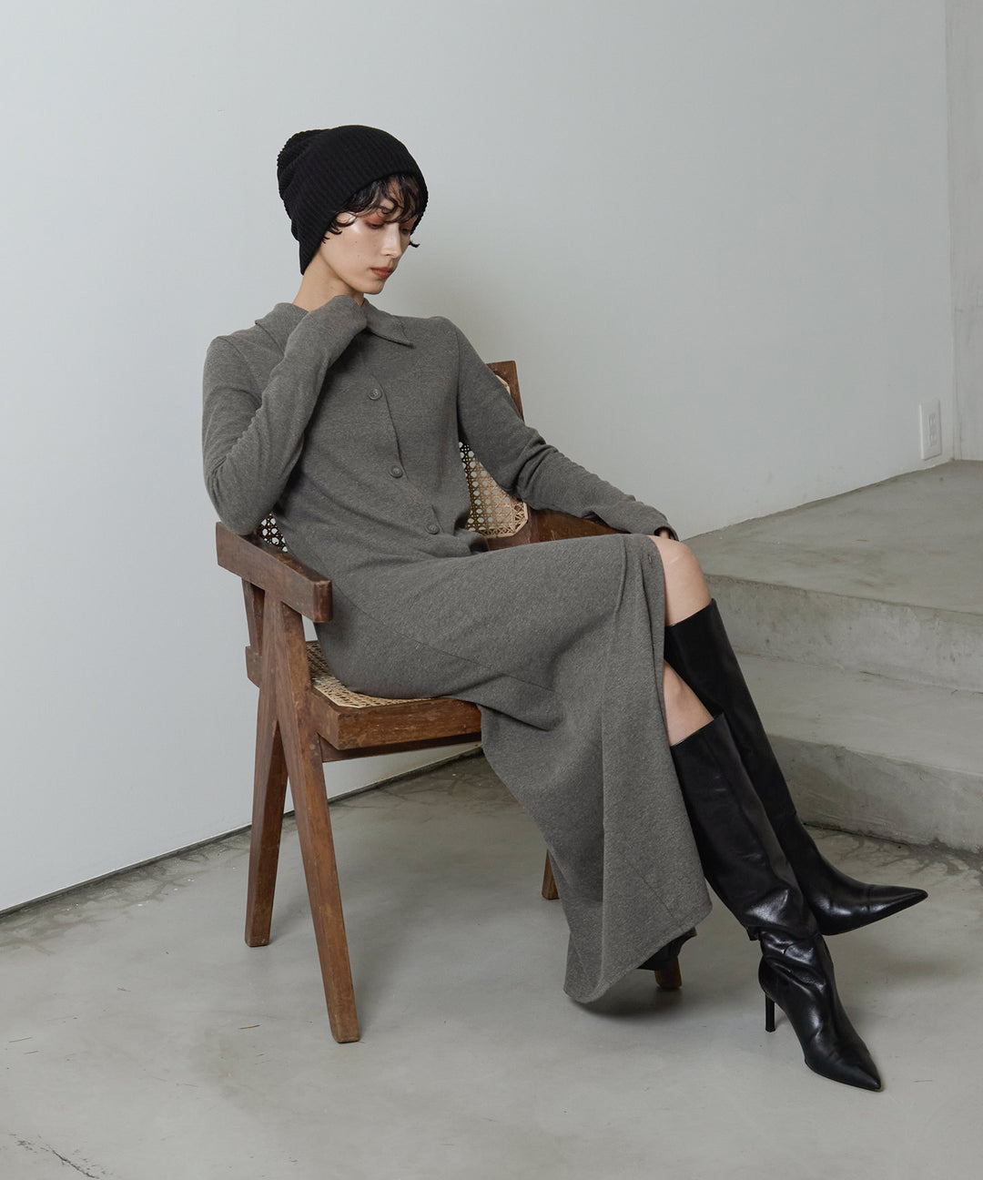 (eliuu)Polo Cardigan Onepiece
