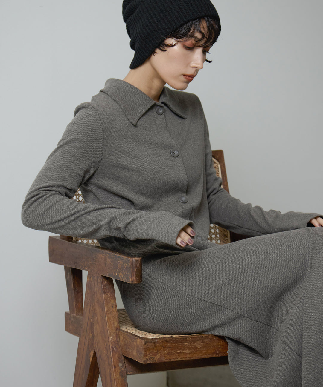 (eliuu)Polo Cardigan Onepiece