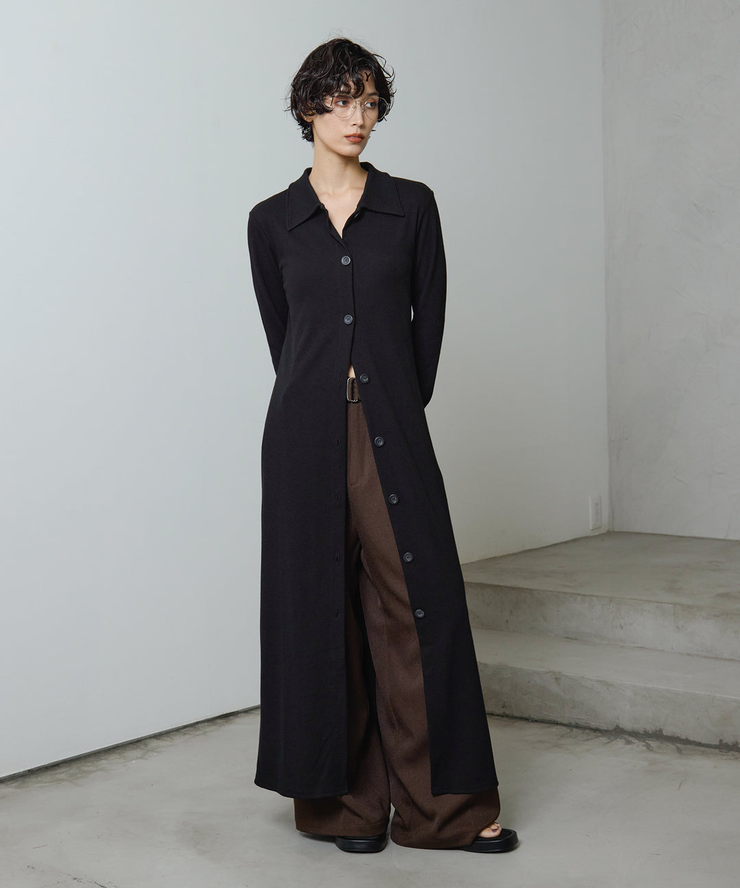 (eliuu)Polo Cardigan Onepiece