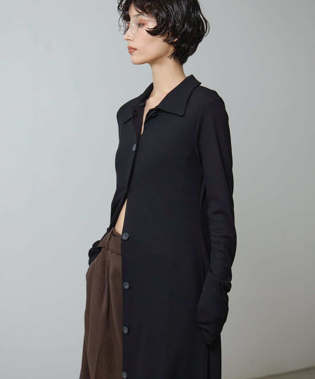 (eliuu)Polo Cardigan Onepiece