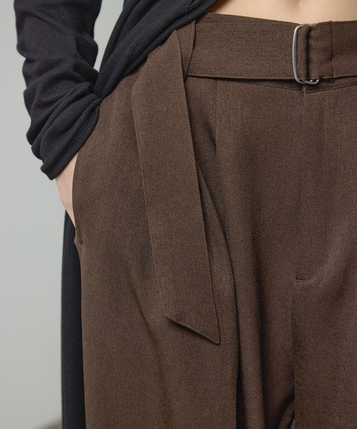 (eliuu)Twill Tuck Belt Slacks