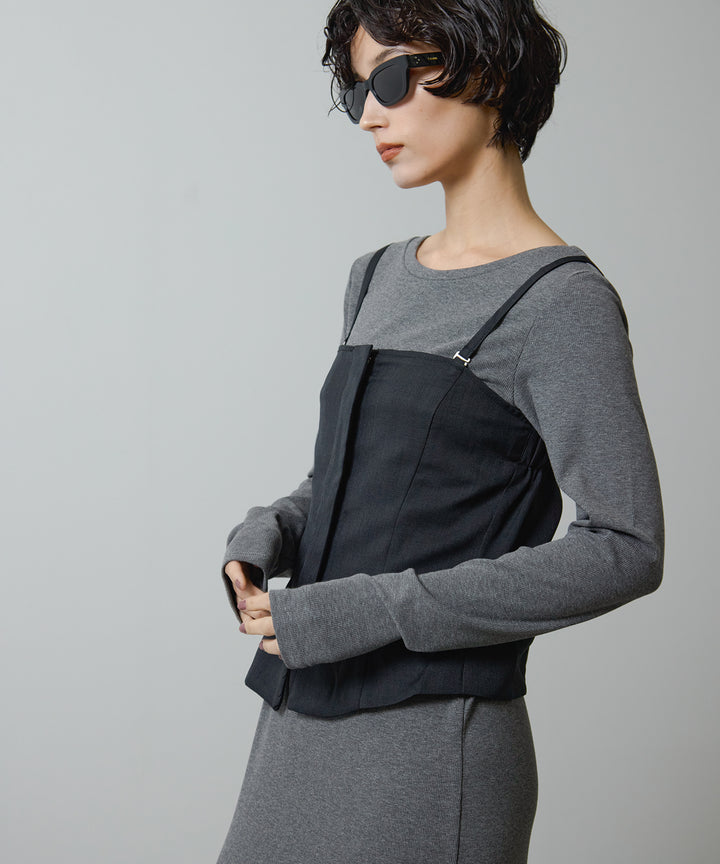 (eliuu)Zip Camisole Bustier