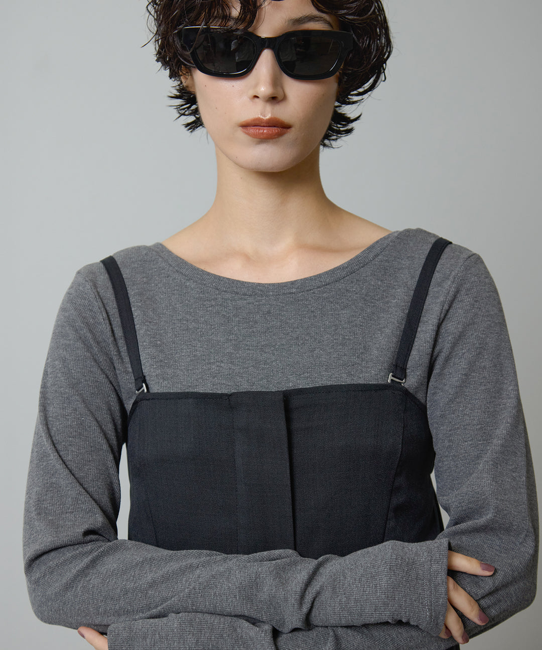 (eliuu)Zip Camisole Bustier