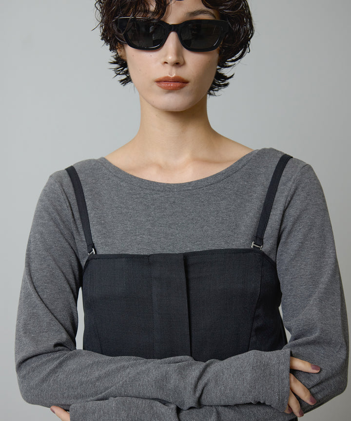 (eliuu)Zip Camisole Bustier
