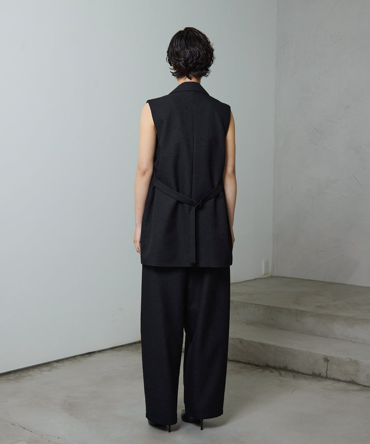 [3SET]Slub Tweed Gilet + Asymmetry Frill C/A + SlubTweedSlucks