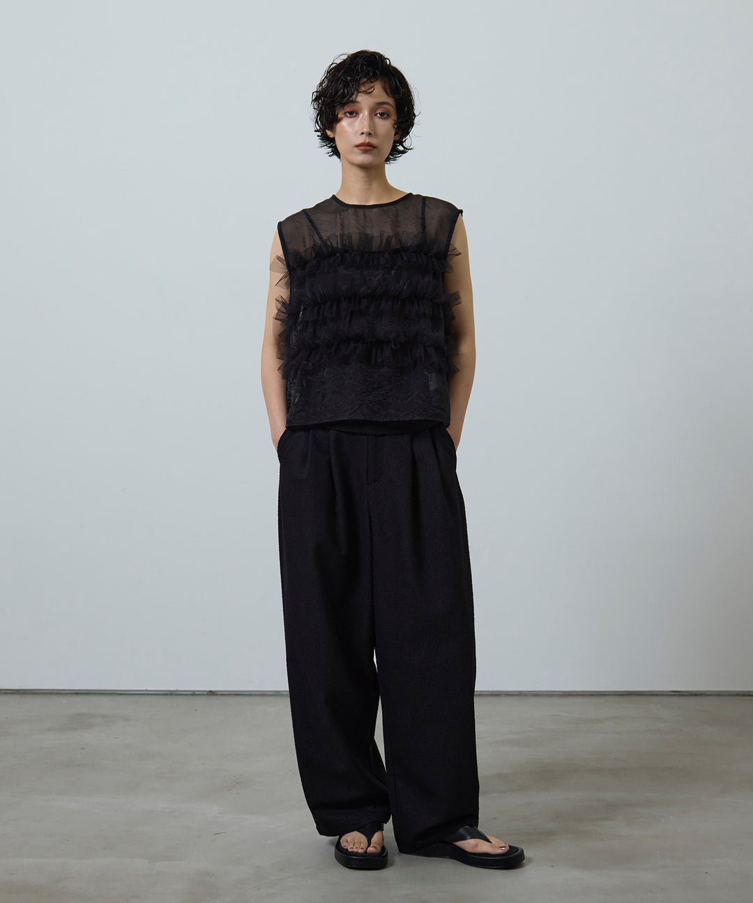 (eliuu)Sheer Frill Bustier