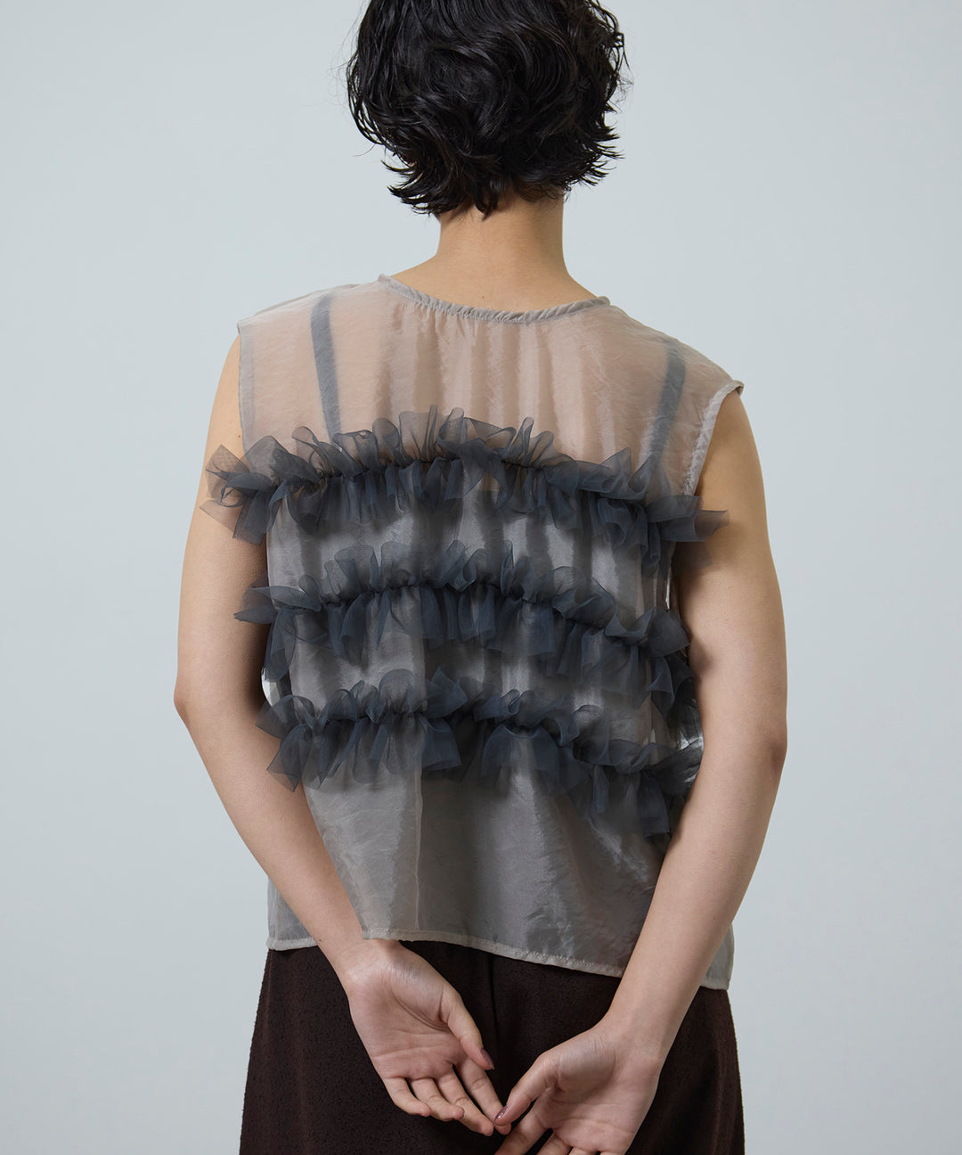 (eliuu)Sheer Frill Bustier