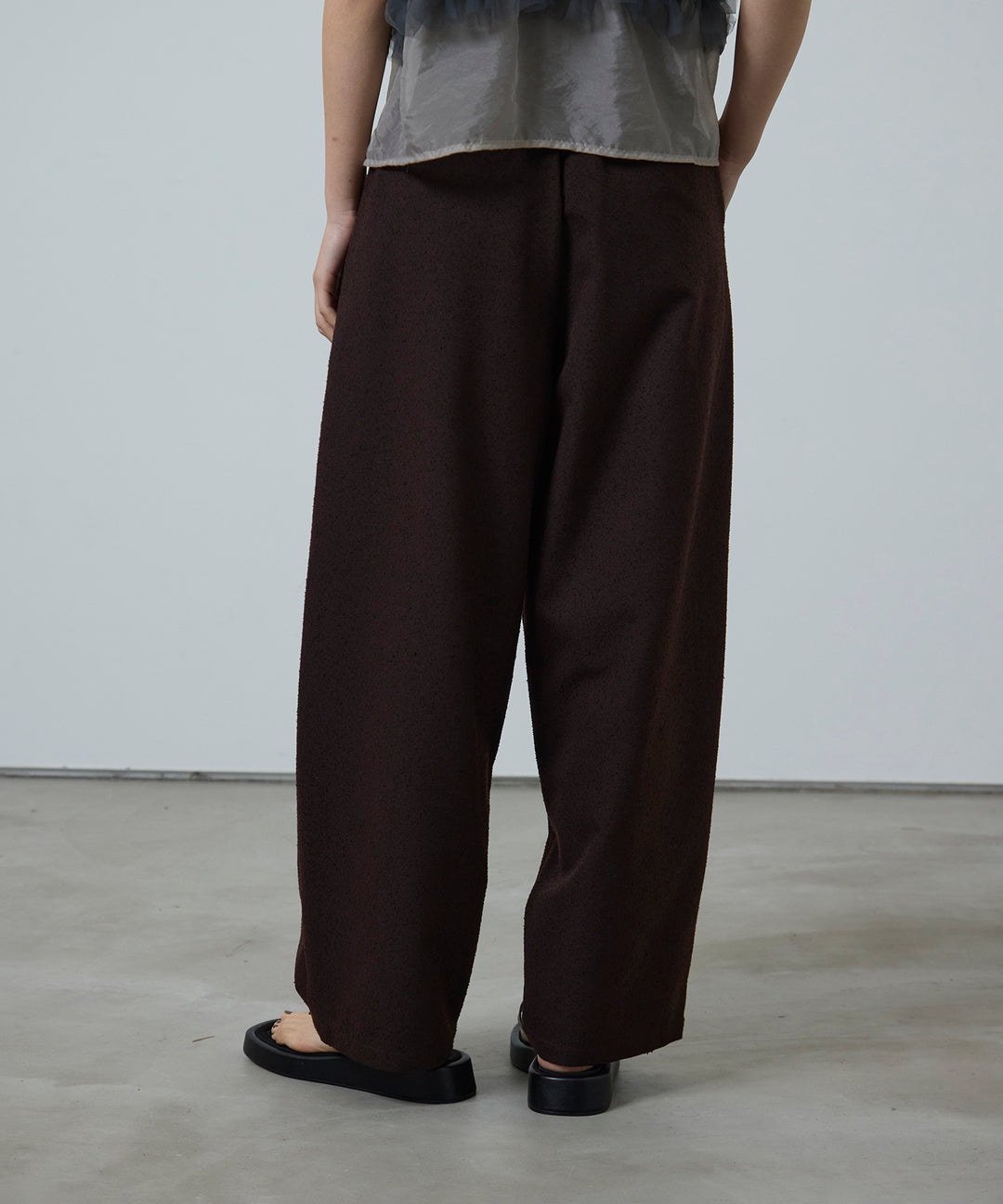 [3SET]Sheer Frill Bustier + Basic Cut Camisole + Slub Tweed Slucks