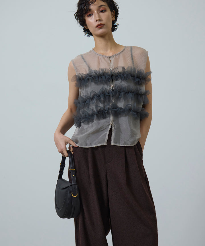 (eliuu)Sheer Frill Bustier