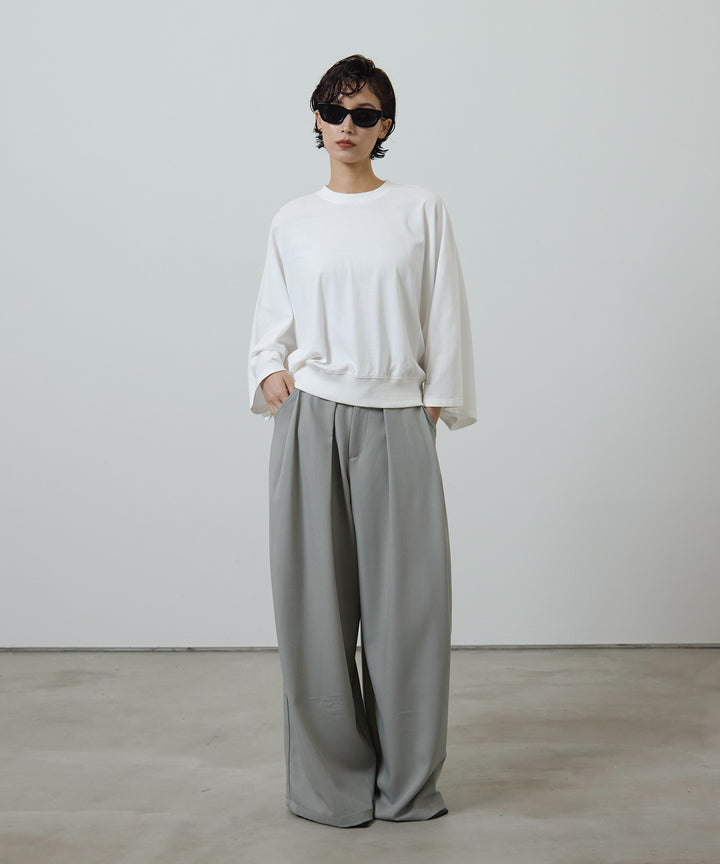 (eliuu)Slim Belt Flare Slacks