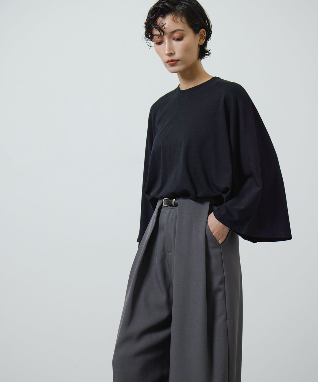 (eliuu)KIMONO Wide Tee