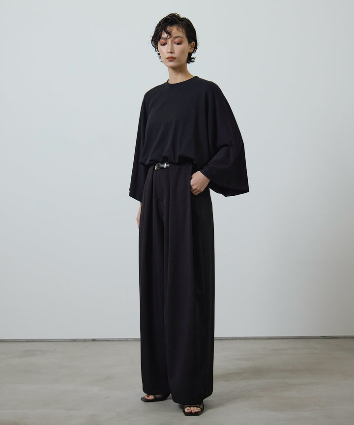 (eliuu)Slim Belt Flare Slacks