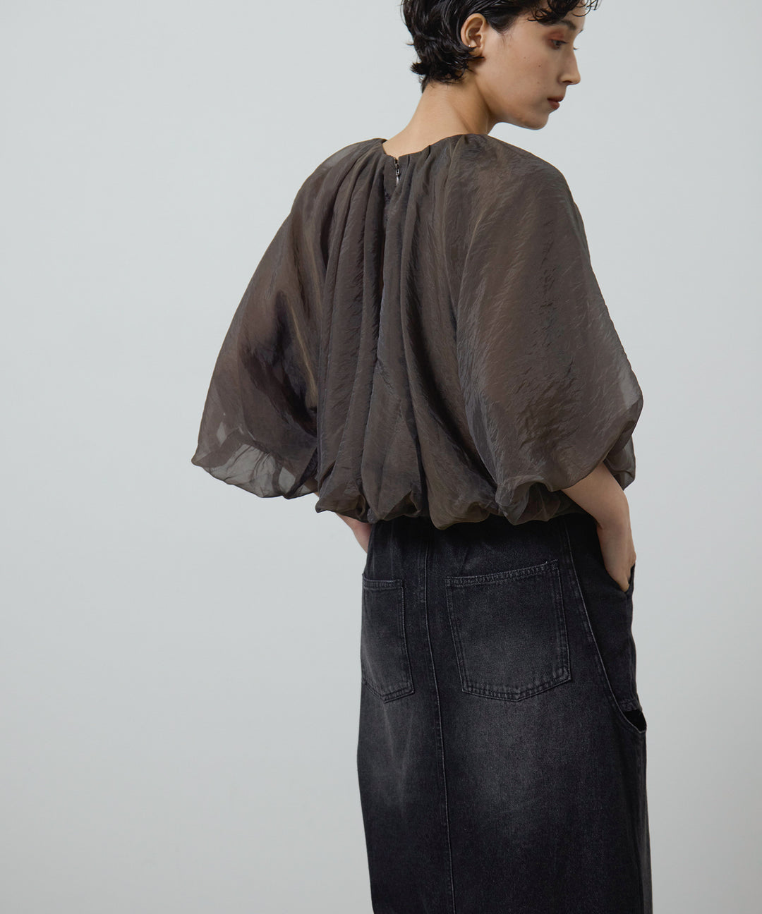(eliuu)Hole Denim Skirt