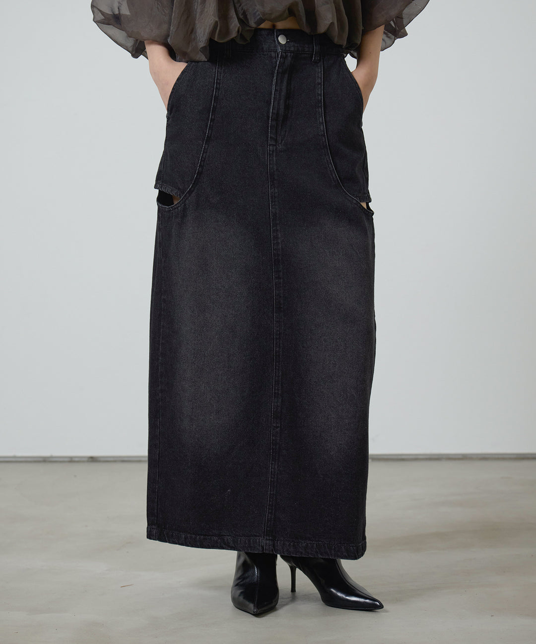 (eliuu)Hole Denim Skirt