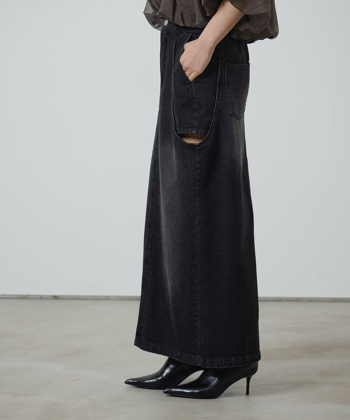 (eliuu)Hole Denim Skirt