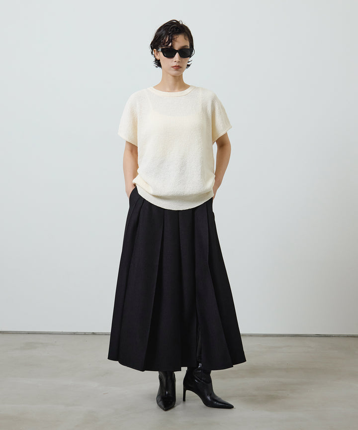 (eliuu)Pleated Long Skirt