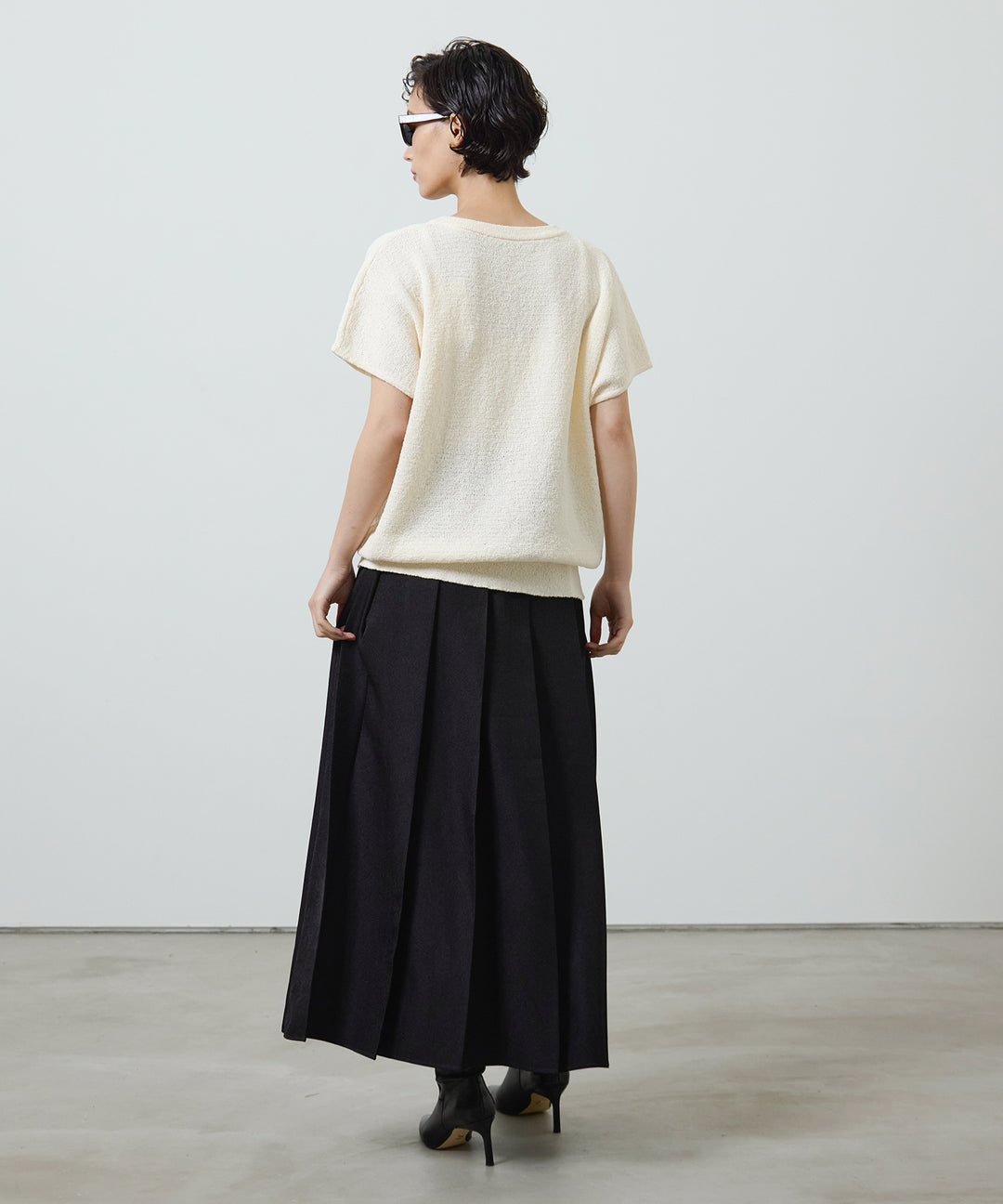 (eliuu)Pleated Long Skirt