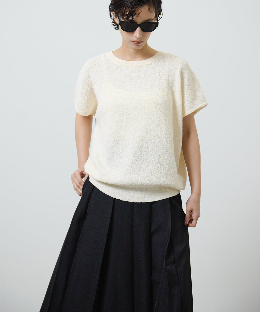 (eliuu)Pleated Long Skirt