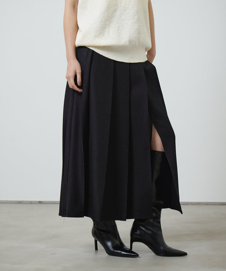 (eliuu)Pleated Long Skirt