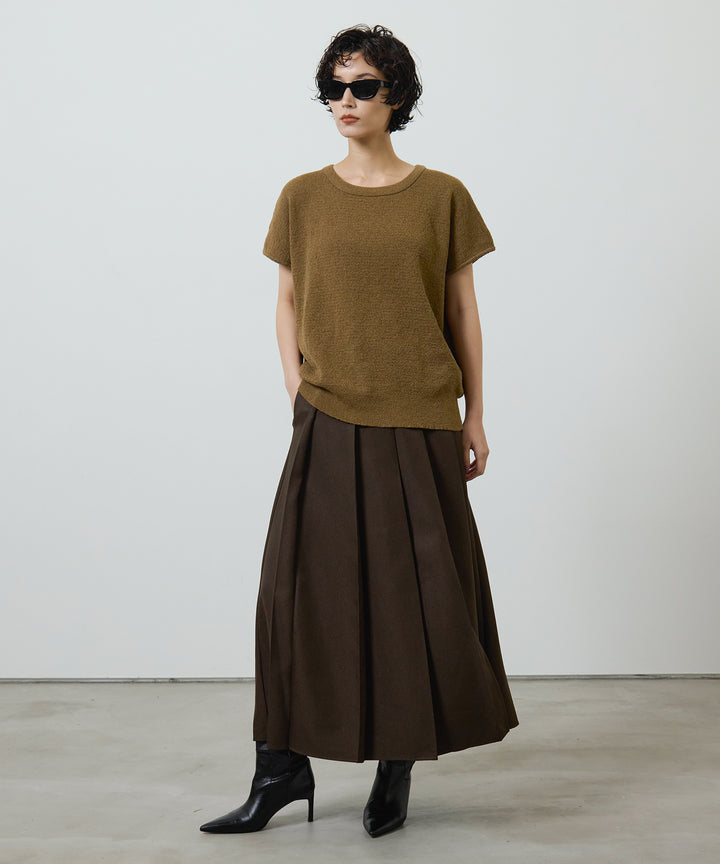 (eliuu)Pleated Long Skirt