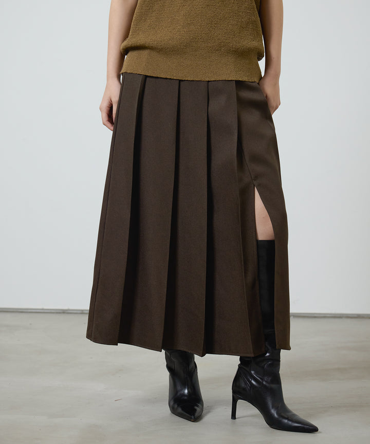 (eliuu)Pleated Long Skirt