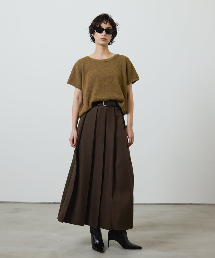 (eliuu)Pleated Long Skirt