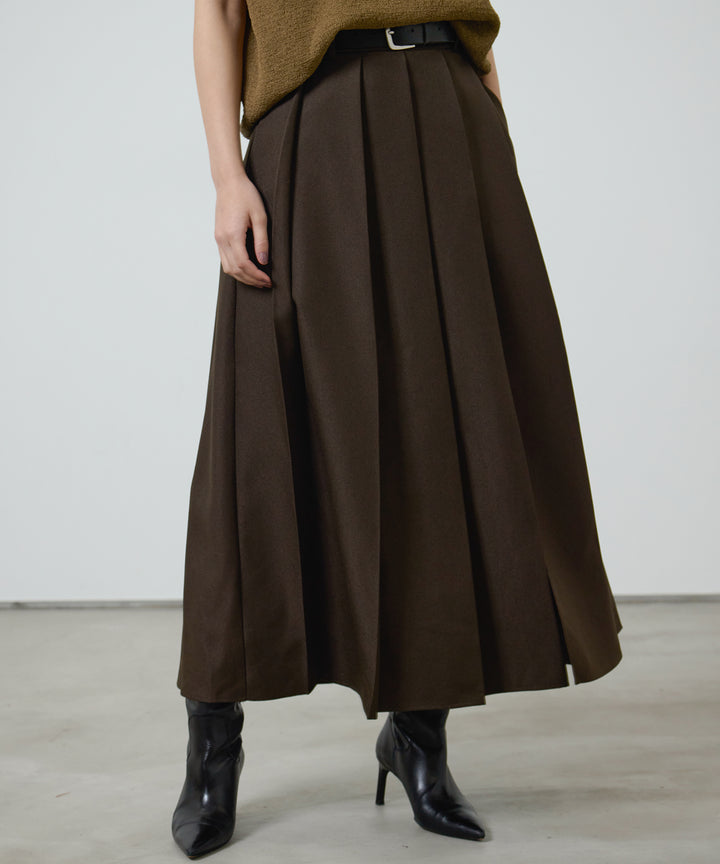 (eliuu)Pleated Long Skirt