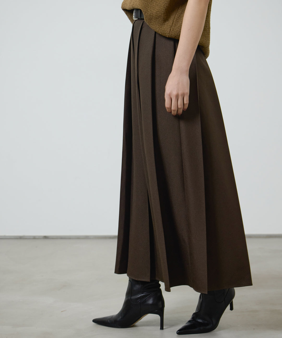 (eliuu)Pleated Long Skirt