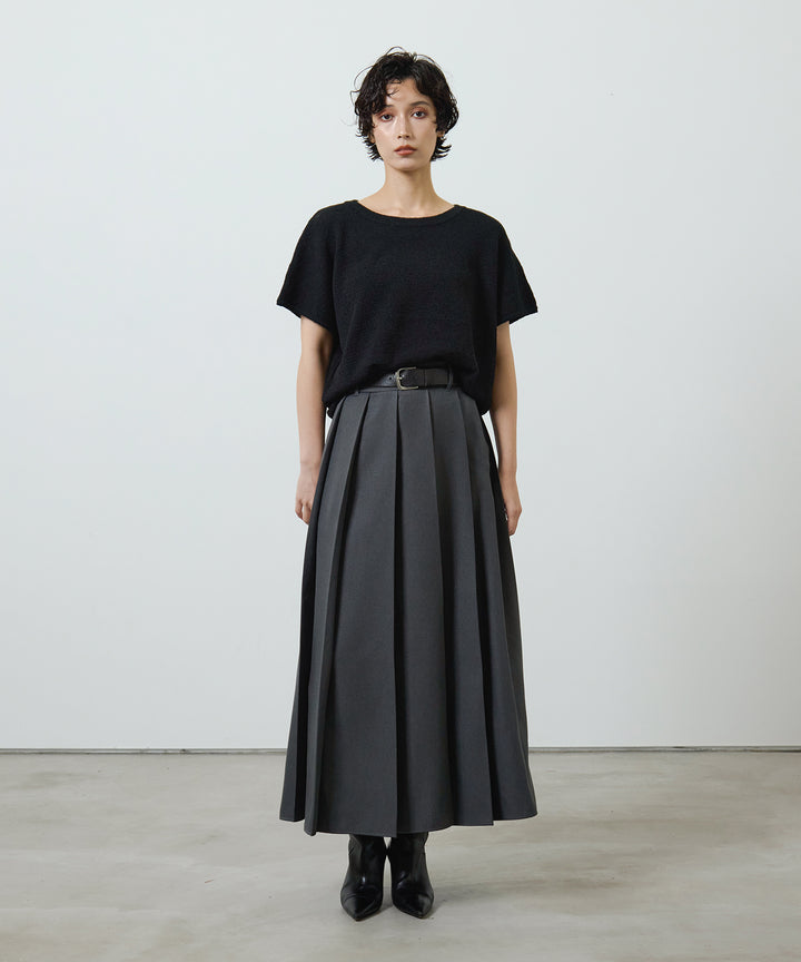 (eliuu)Pleated Long Skirt