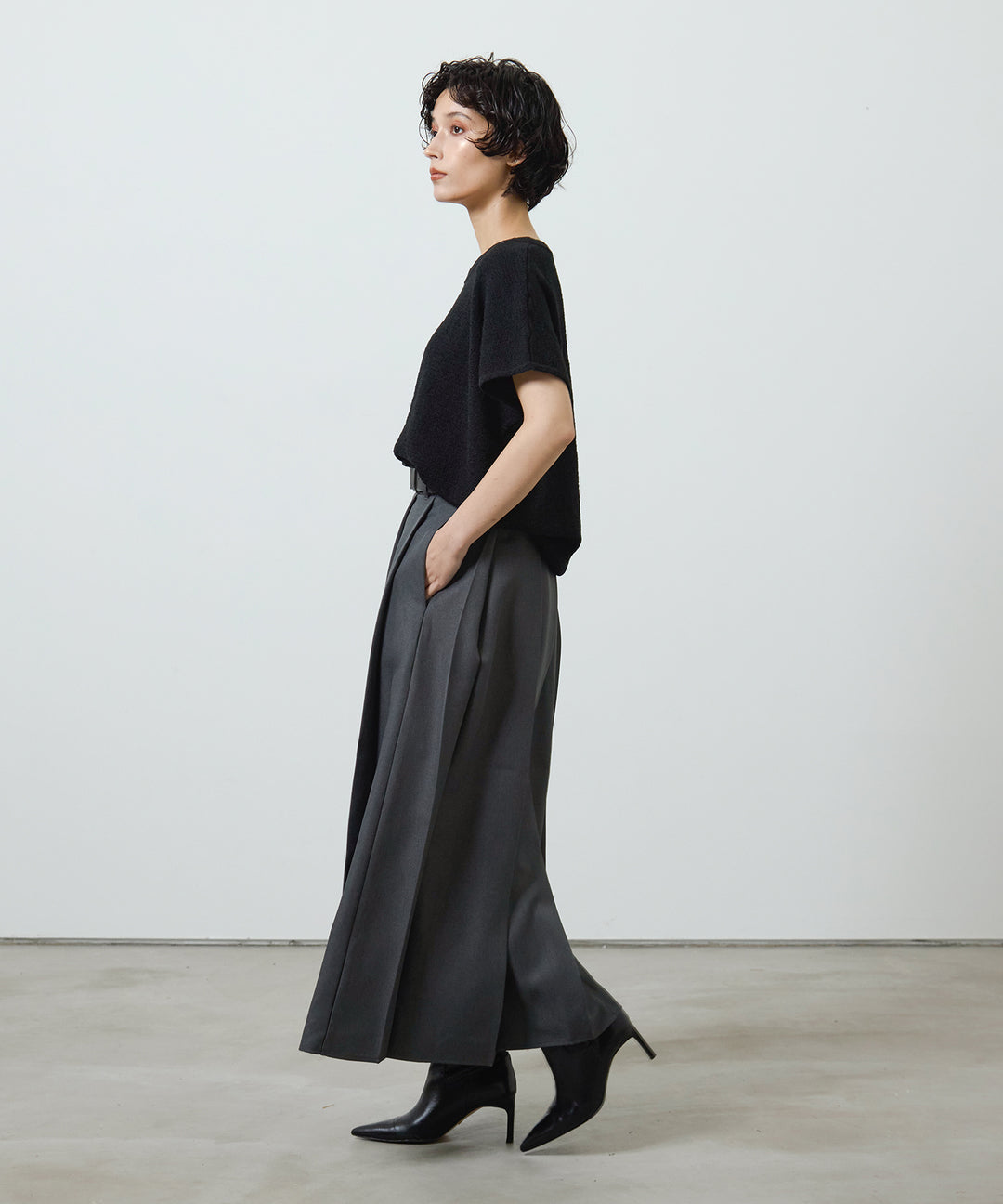 (eliuu)Pleated Long Skirt