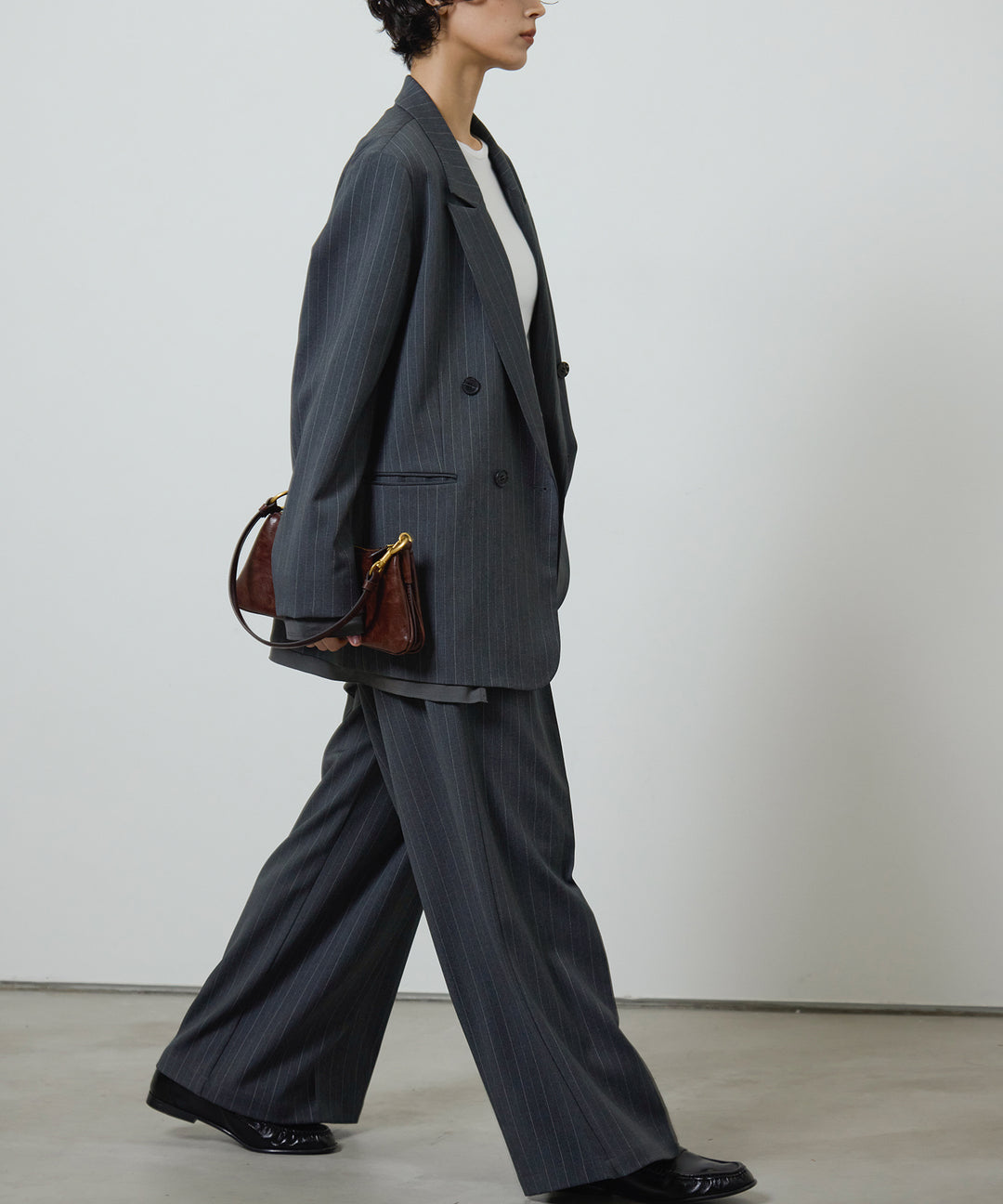 (eliuu)Twill Tuck Belt Slacks
