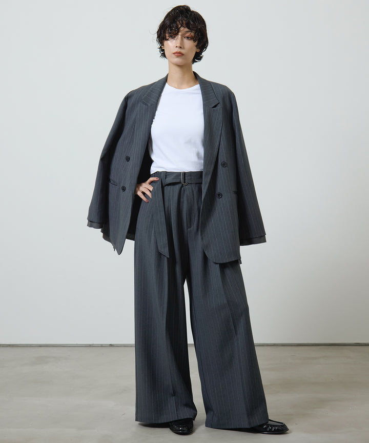 (eliuu)Twill Tuck Belt Slacks