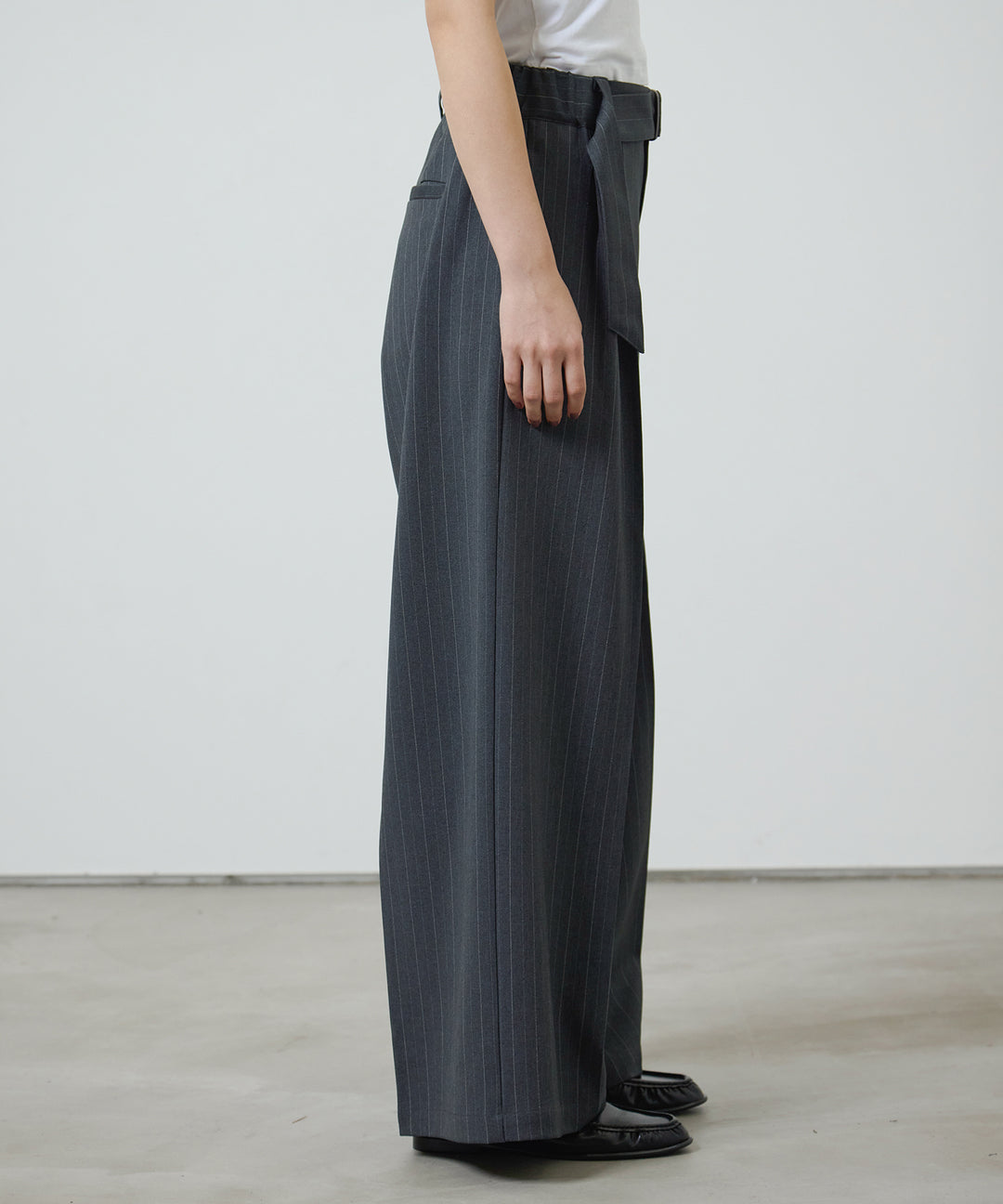 (eliuu)Twill Tuck Belt Slacks