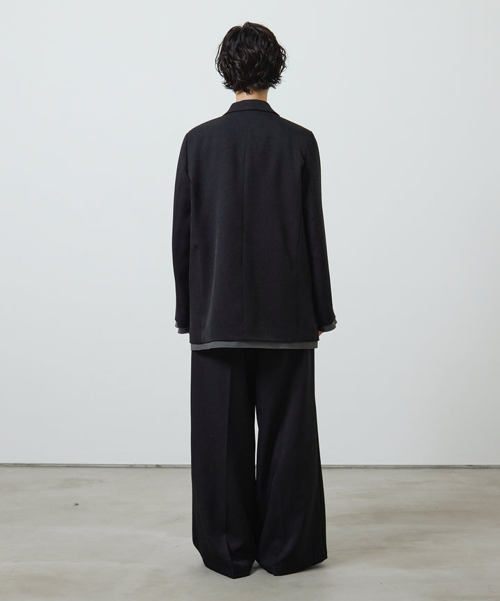 [2SET]Twill Double Jacket + Twill Tuck Belt Slacks