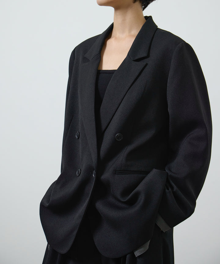 [2SET]Twill Double Jacket + Twill Tuck Belt Slacks