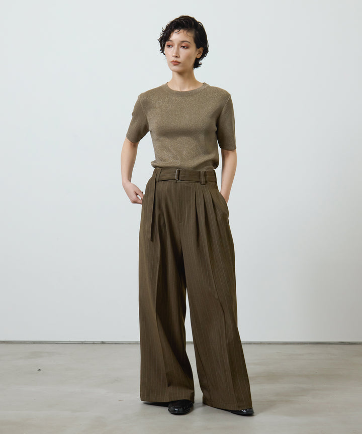 (eliuu)Twill Tuck Belt Slacks
