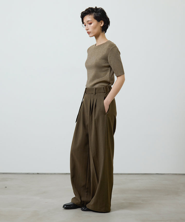 (eliuu)Twill Tuck Belt Slacks